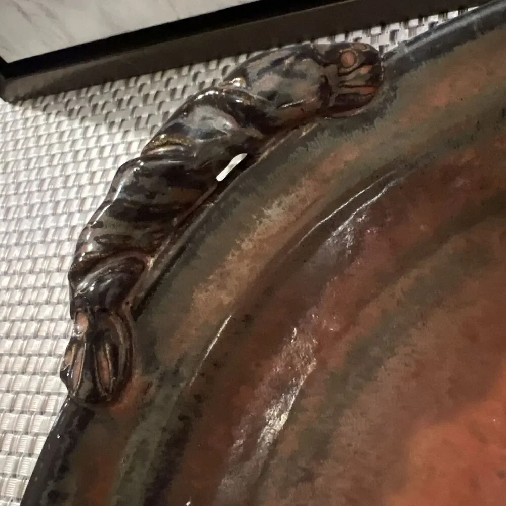 Vintage Brown Glaze Stoneware  Bowl - 8.5” Diameter EUC